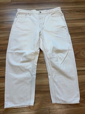 Madewell Ivory Wide Leg Jeans size 32 x 27
